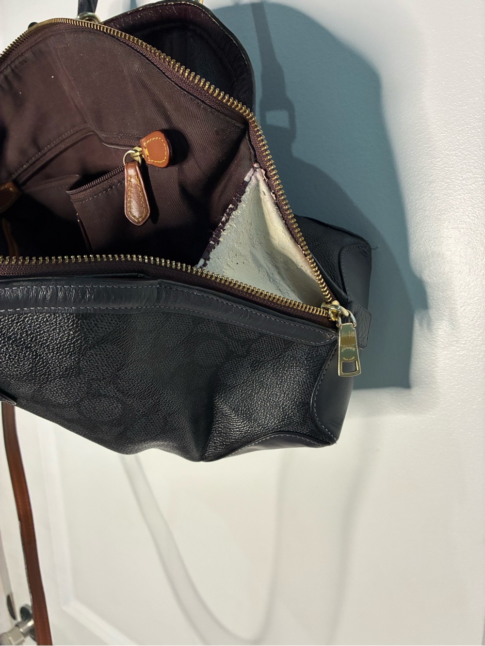 Coach Black and Brown Signature Satchel - Picture 10 of 11